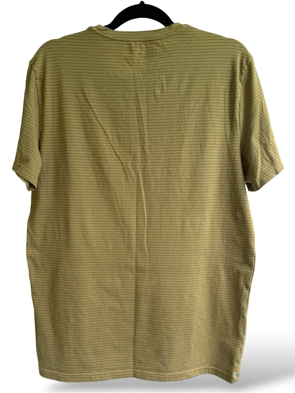 Columbia Men’s Large Olive Green Striped T-Shirt Short Sleeve Crew Neck Outdoor - Picture 2 of 6